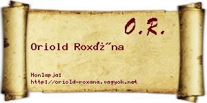 Oriold Roxána névjegykártya